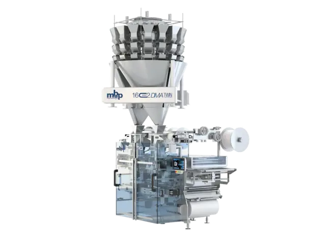PFM MBP RQ700 TWIN Multihead Weigher kompletløsning med flowpack maskine