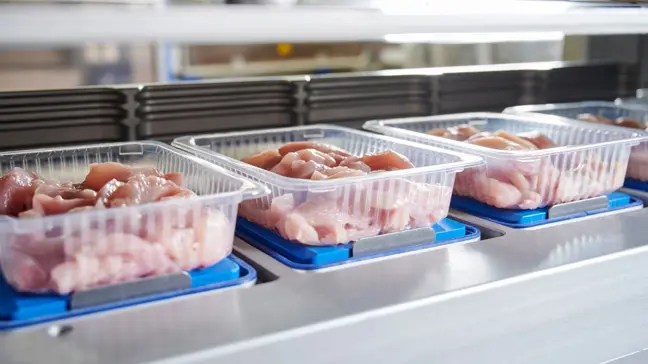 Traysealer/topforsegler til præfabrikerede bakker | Traysealer til fødevarer fra SEALPAC - Amax-serien - pakning af fjerkræ i bakker | Nemco