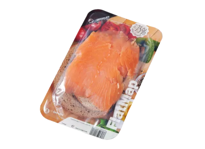 FlatMap fra Nemco er den perfekte løsning til at fremhæve produktet i køledisken. Vi har et bredt udvalg af kød emballage til f.eks. laks og andet fisk, hvoraf flere af vores skin pack produkter er genanvendelige eller plastreduceret.